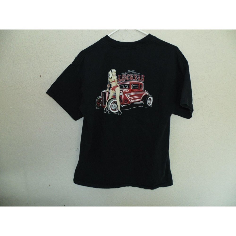 LUCKY 13 T-shirt Men’s S/M Pin Up Girl Hot Rod X